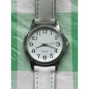 Accutime Easy Read White Dial Silver Tone Women’s Quartz Watch